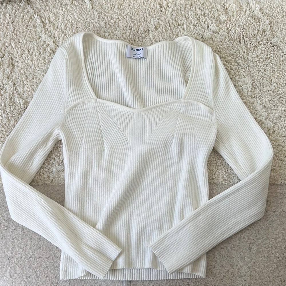 Old Navy Cream Ribbed Top